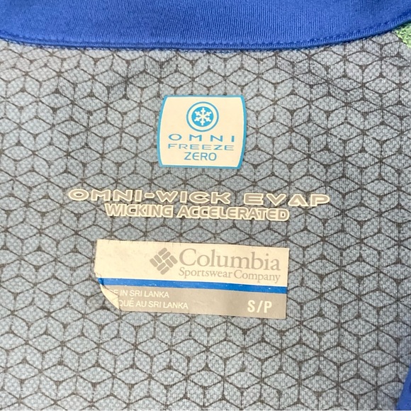 🎄FLASH XMAS SALE!🎁 Columbia Small 1/4 Zip Blue Omni Wick OmniFreeze Zero Active - Picture 2 of 9